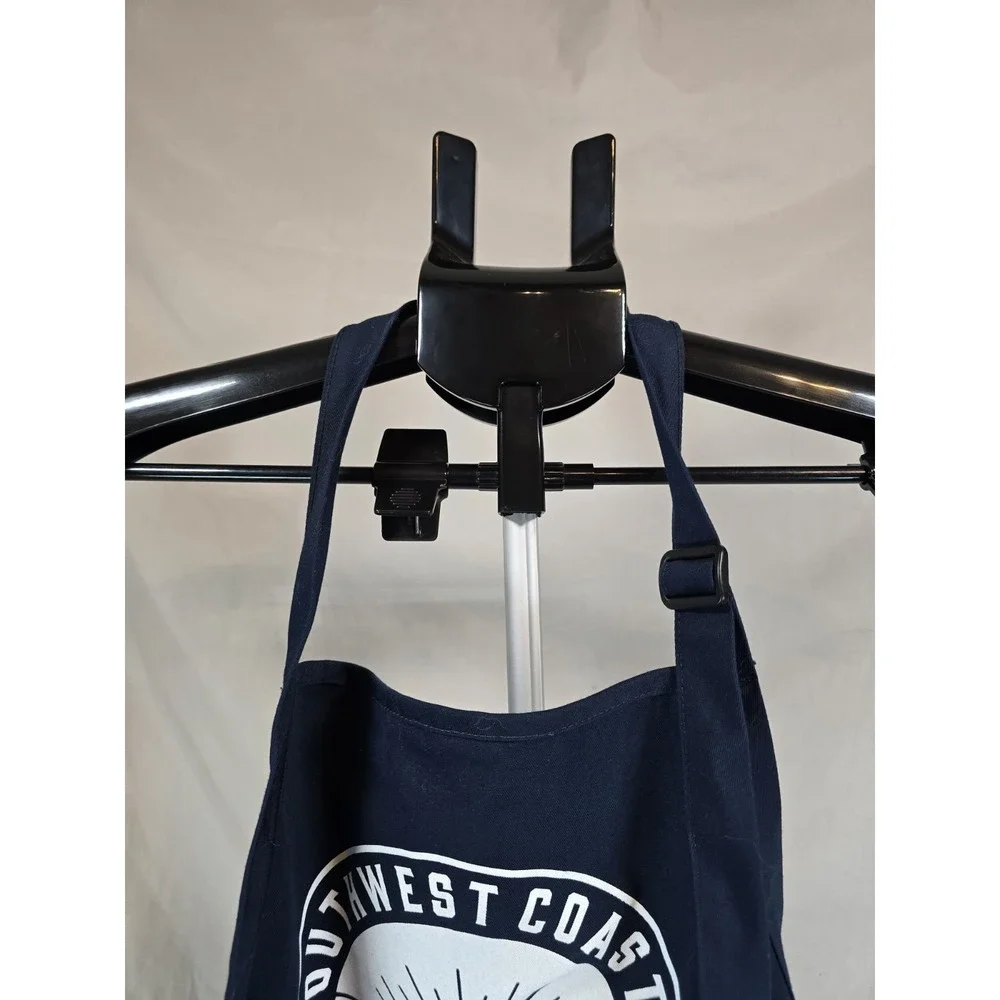 dark blue Southwest Coastal Area Local 917 APWU custom bib apron with pockets‎